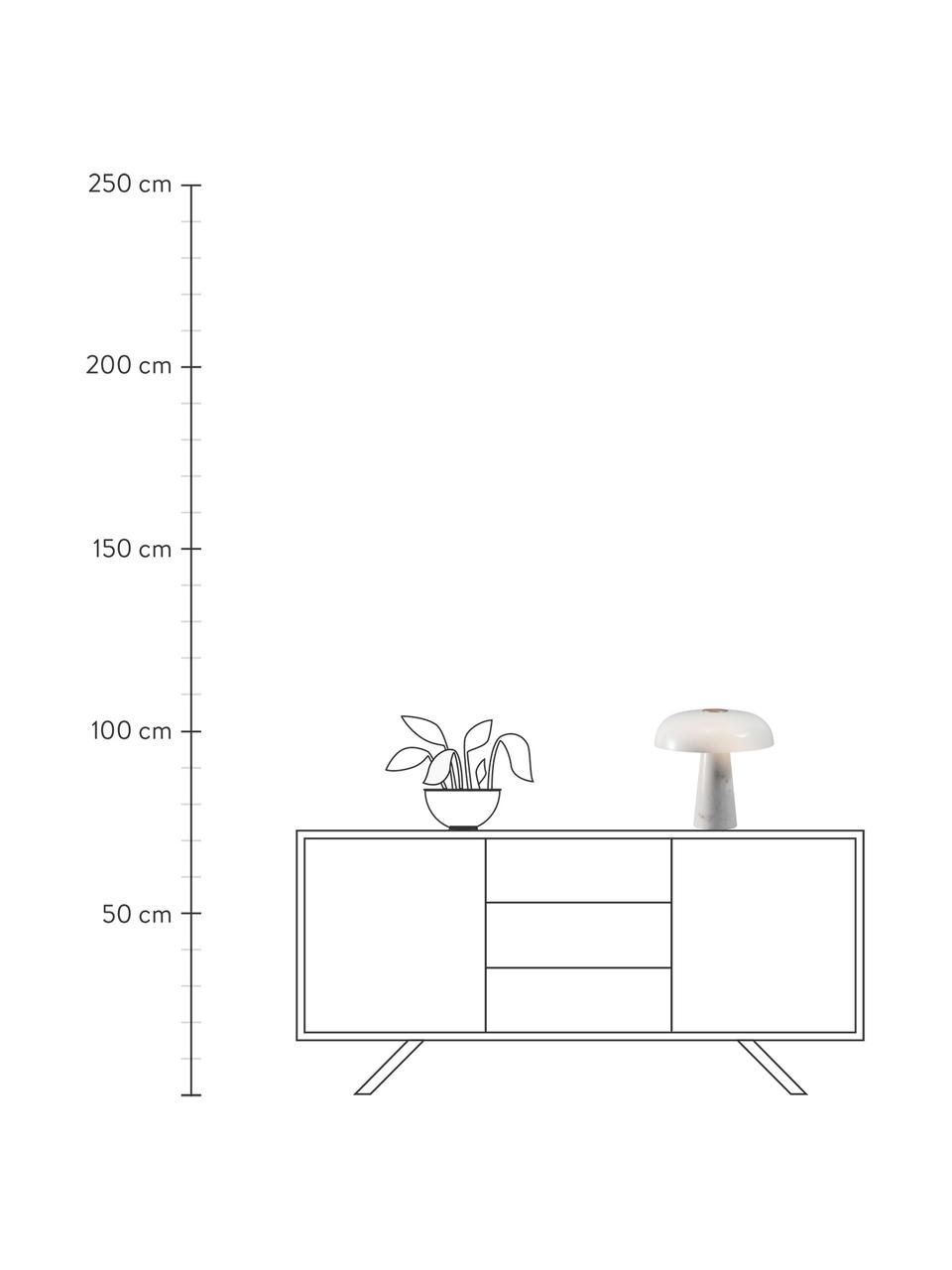Lampa stołowa z marmurową podstawą Glossy, Biały, Ø 32 x W 32 cm