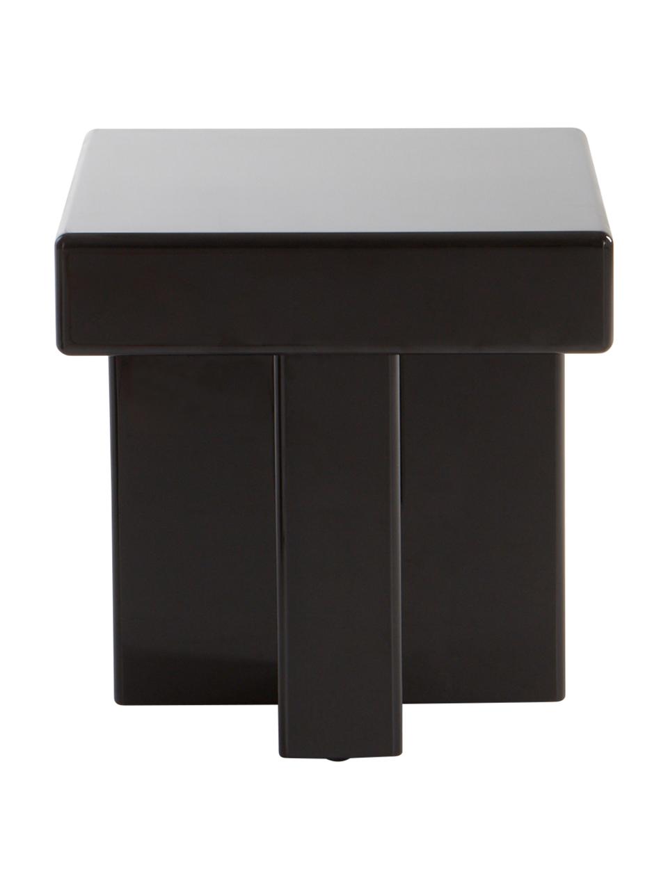 Odkládací stolek Crozz, Lakovaná MDF deska (dřevovláknitá deska střední hustoty), Dřevo, lakováno černou barvou, Š 35 cm, V 43 cm