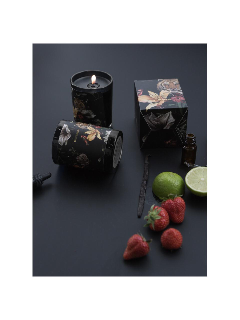 Vela perfumada Wilderness (piña y fruta de la pasión), Recipiente: vidrio, Negro, Ø 8 x Al 10 cm