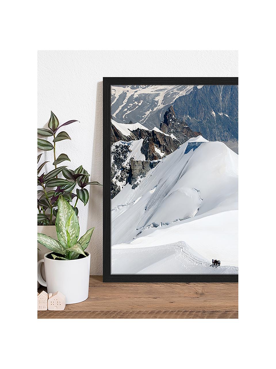 Gerahmter Digitaldruck The Ice Caps And Mountains., Bild: Digitaldruck auf Papier, , Rahmen: Holz, lackiert, Front: Plexiglas, Mehrfarbig, B 43 x H 53 cm