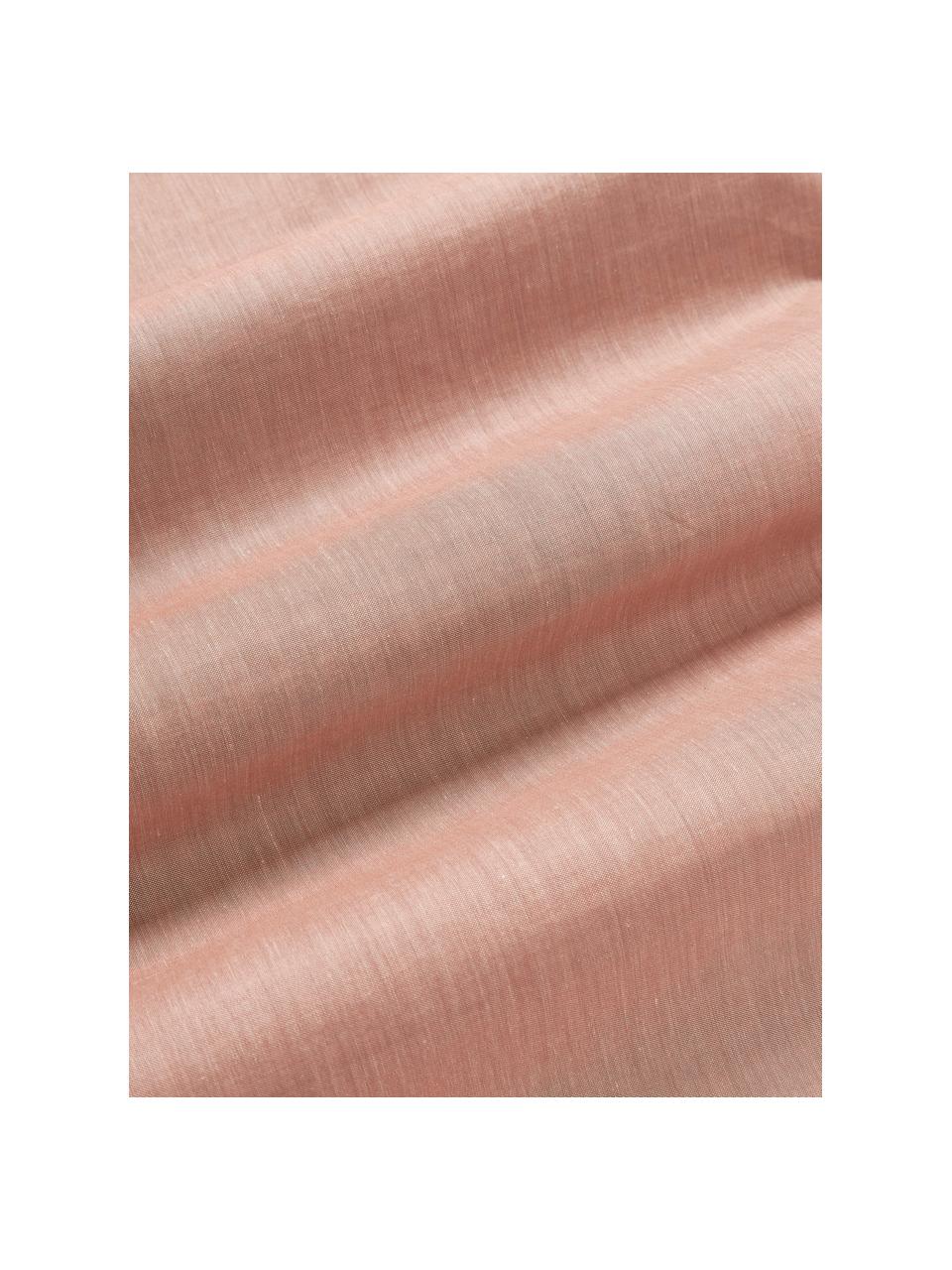 Drap plat en coton seersucker à carreaux Davey, Terracotta, blanc, larg. 240 x long. 280 cm