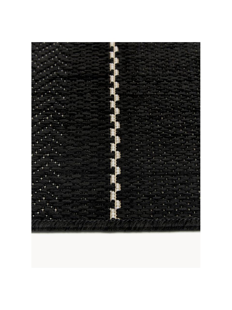 Alfombra de interior/exterior Sunshine, Negro, crema, An 80 x L 300 cm