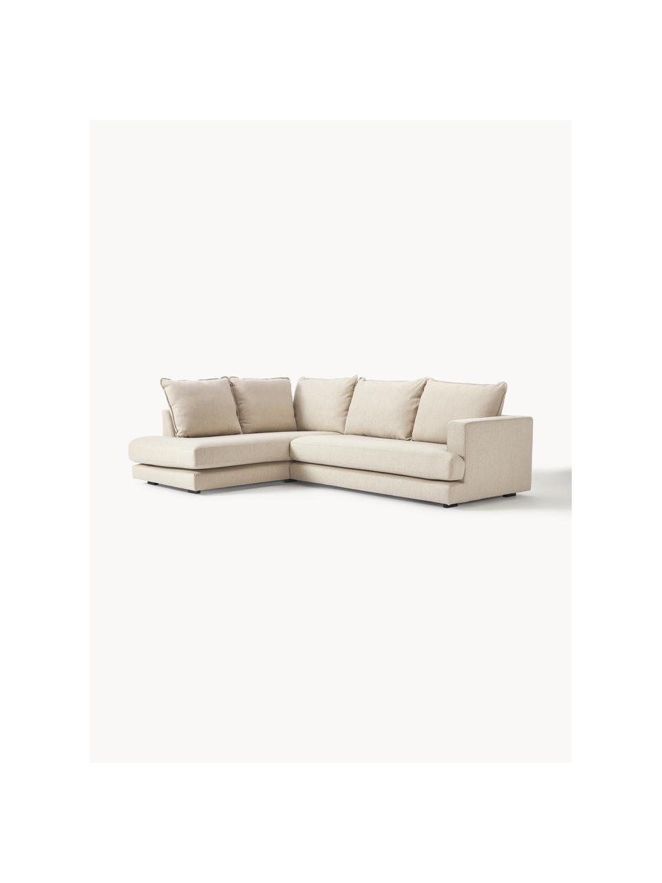 Ecksofa Tribeca, Bezug: 100 % Polyester Der hochw, Gestell: Massives Kiefernholz, FSC, Füße: Massives Buchenholz, lack, Webstoff Beige, B 274 x T 192 cm, Eckteil rechts