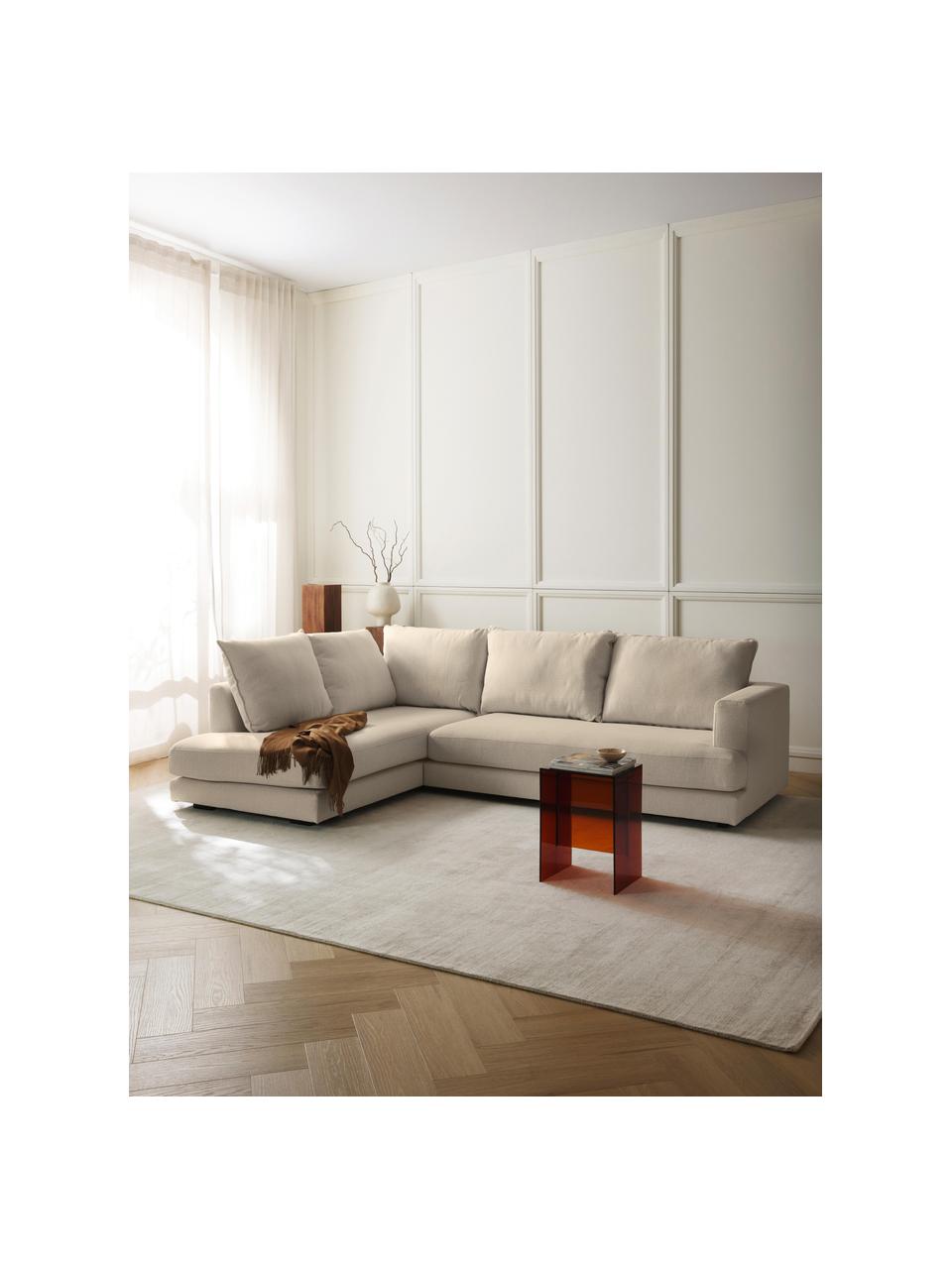 Canapé d'angle Tribeca, Tissu beige, larg. 274 x prof. 192 cm, méridienne à droite