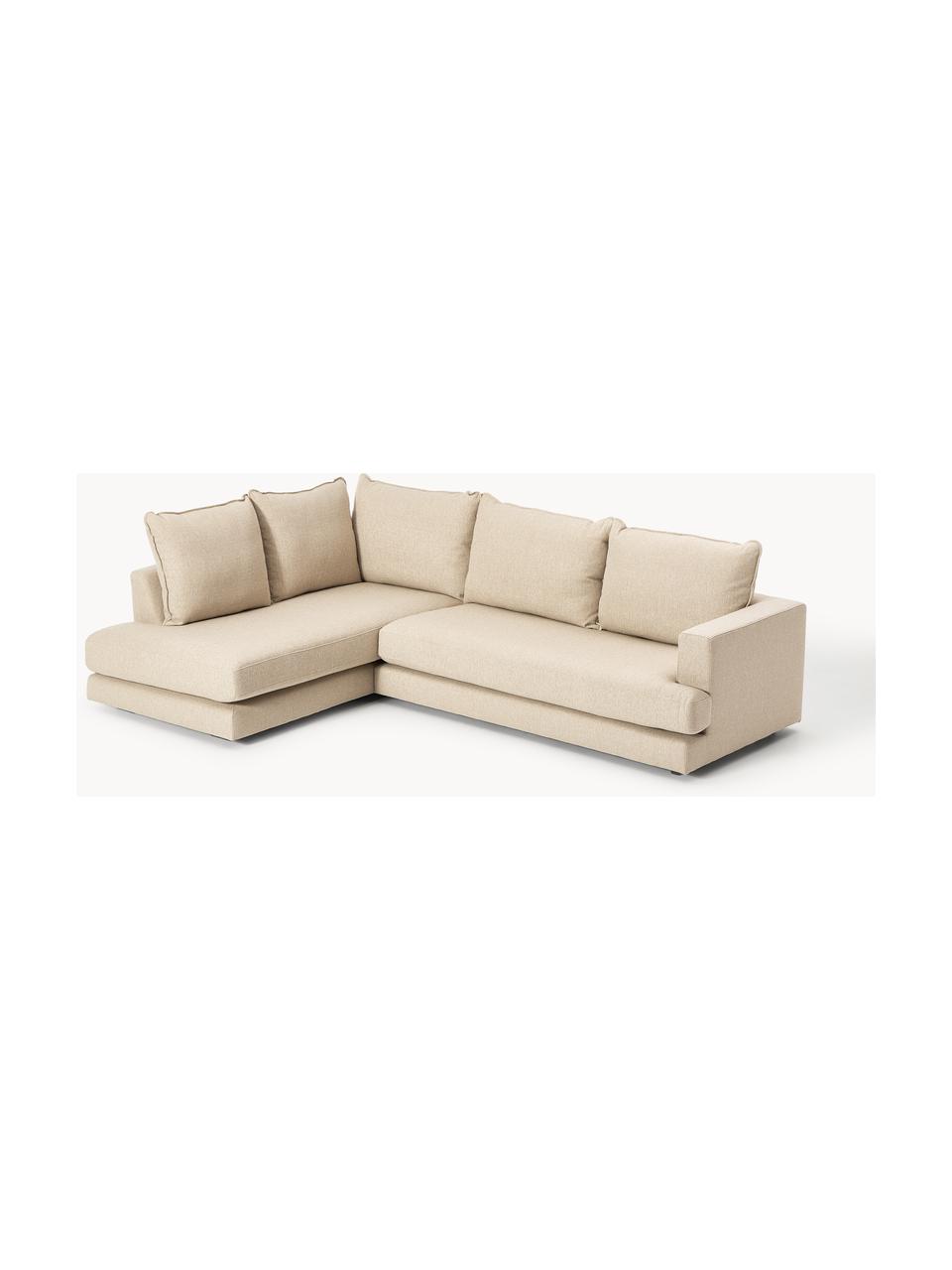 Ecksofa Tribeca, Bezug: 100 % Polyester Der hochw, Gestell: Massives Kiefernholz, Webstoff Beige, B 274 x T 192 cm, Eckteil rechts