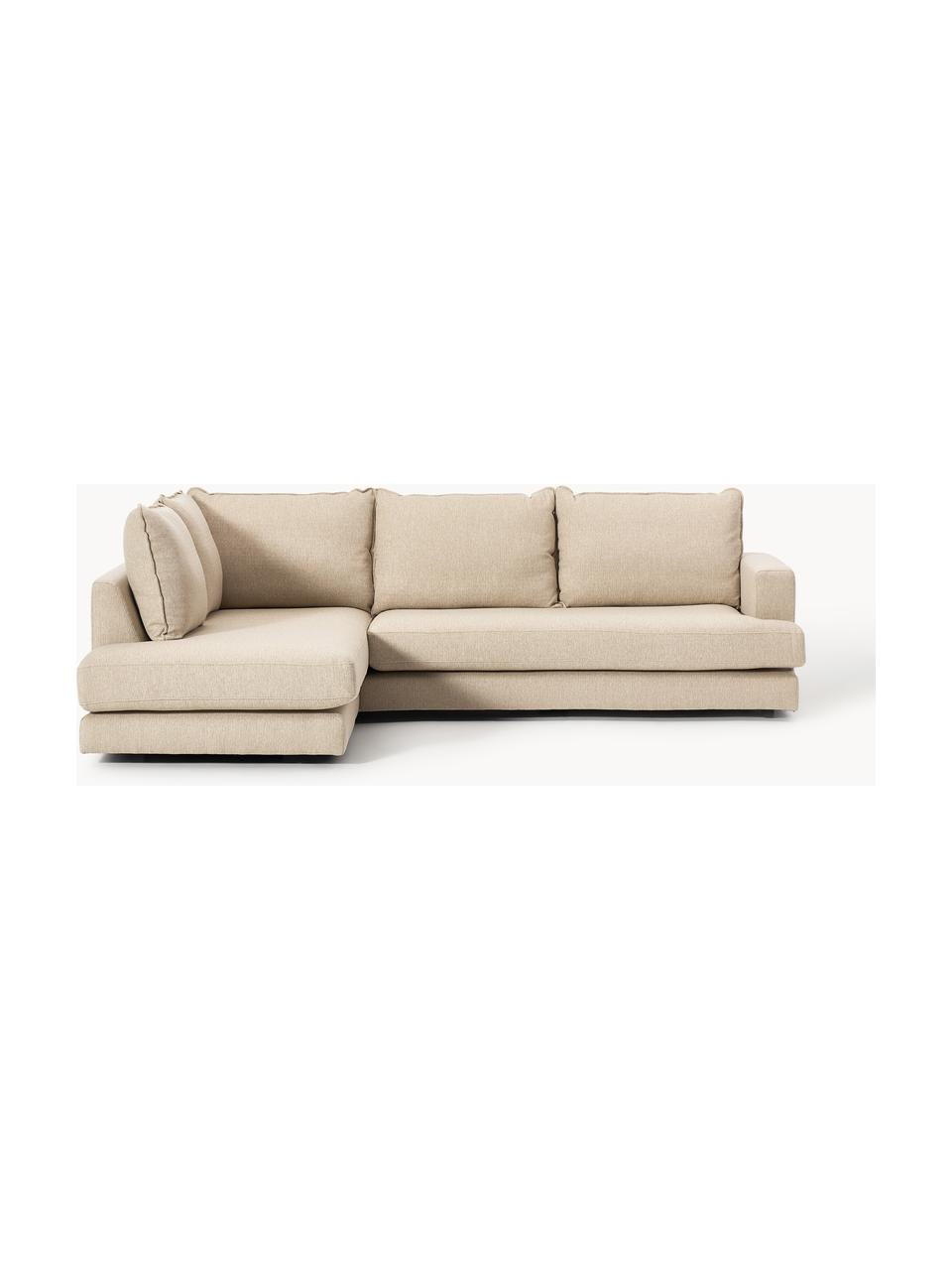 Ecksofa Tribeca, Bezug: 100 % Polyester Der hochw, Gestell: Massives Kiefernholz, Webstoff Beige, B 274 x T 192 cm, Eckteil rechts