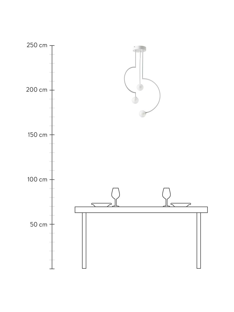 Závesná lampa Aglaia, Biela, Ø 45 x V 81 cm
