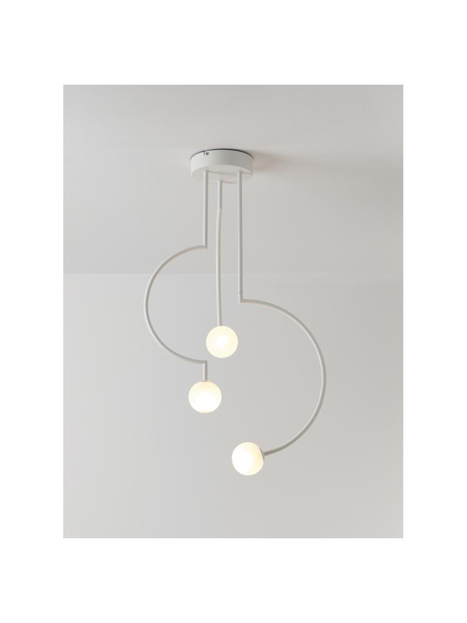 Hanglamp Aglaia, Baldakijn: gecoat metaal, Wit, Ø 45 x H 81 cm