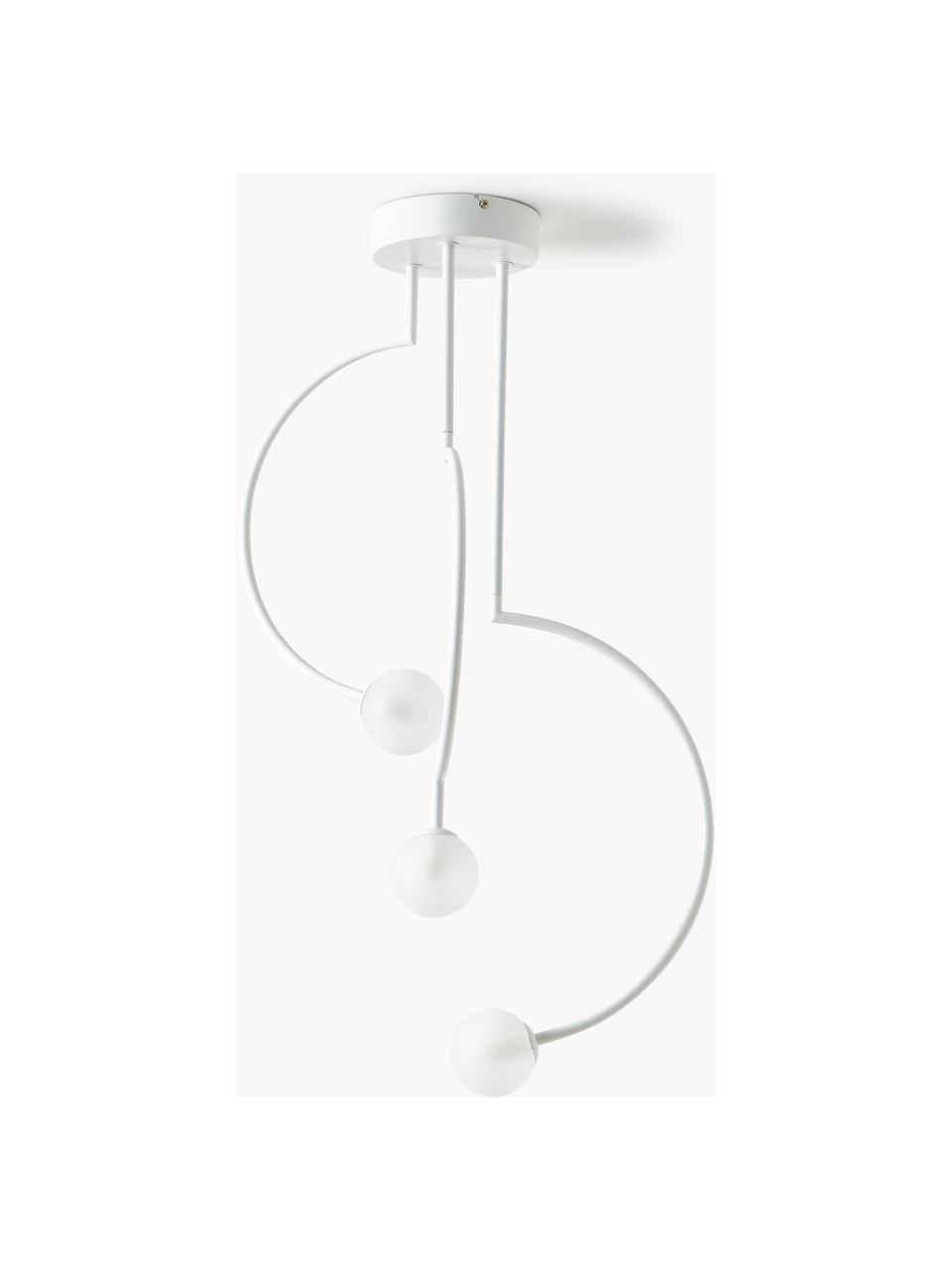 Hanglamp Aglaia, Baldakijn: gecoat metaal, Wit, Ø 45 x H 81 cm