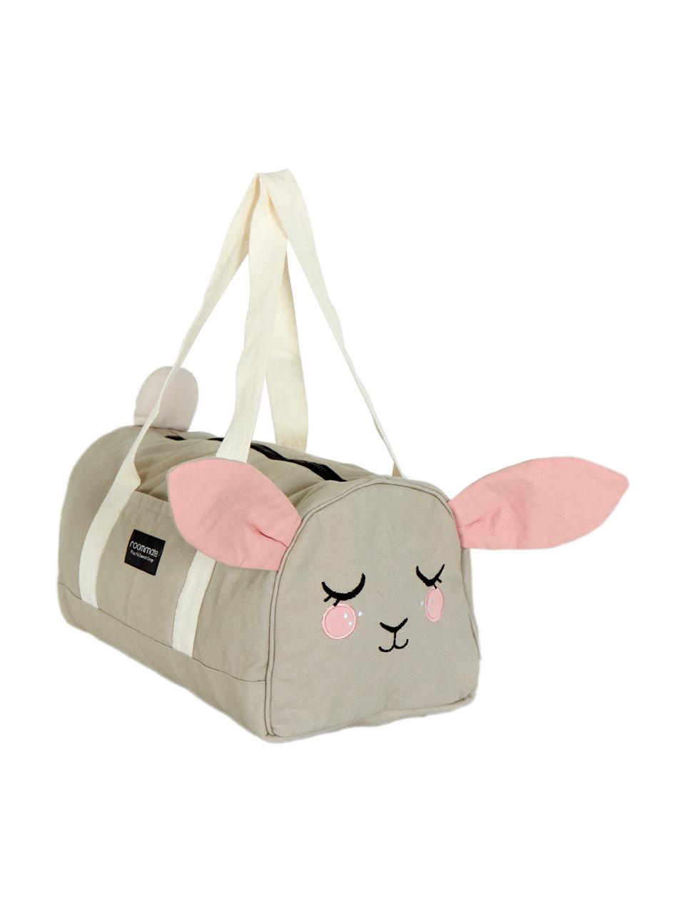 Torba z paskami na ramię Bunny, 100% bawełna organiczna z certyfikatem GOTS, Szary, blady różowy, S 40 x W 20 cm