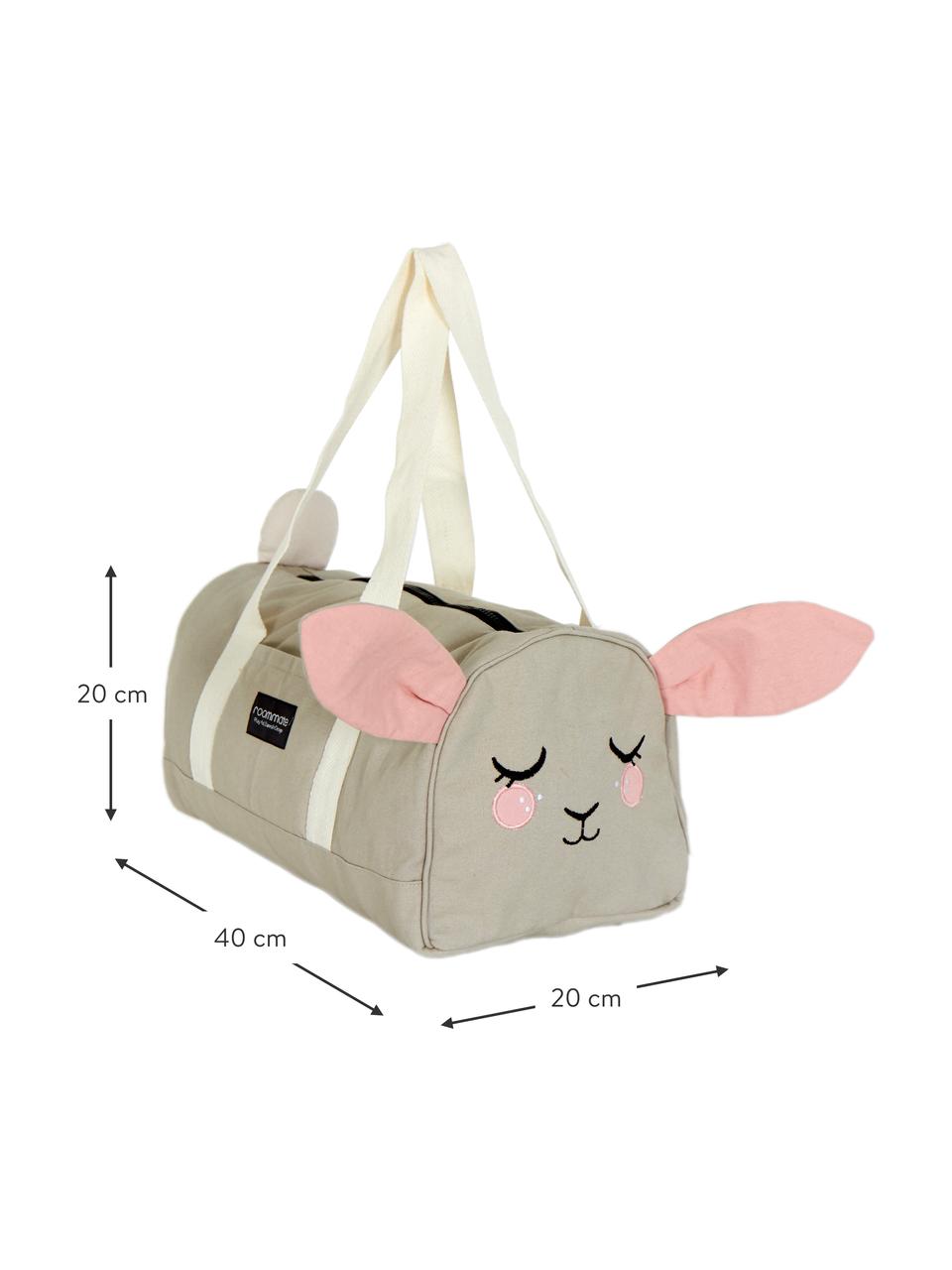 Borsa a tracolla con cordoncino Bunny, 100% cotone organico certificato GOTS, Beige, rosa, Larg. 40 x Alt. 20 cm