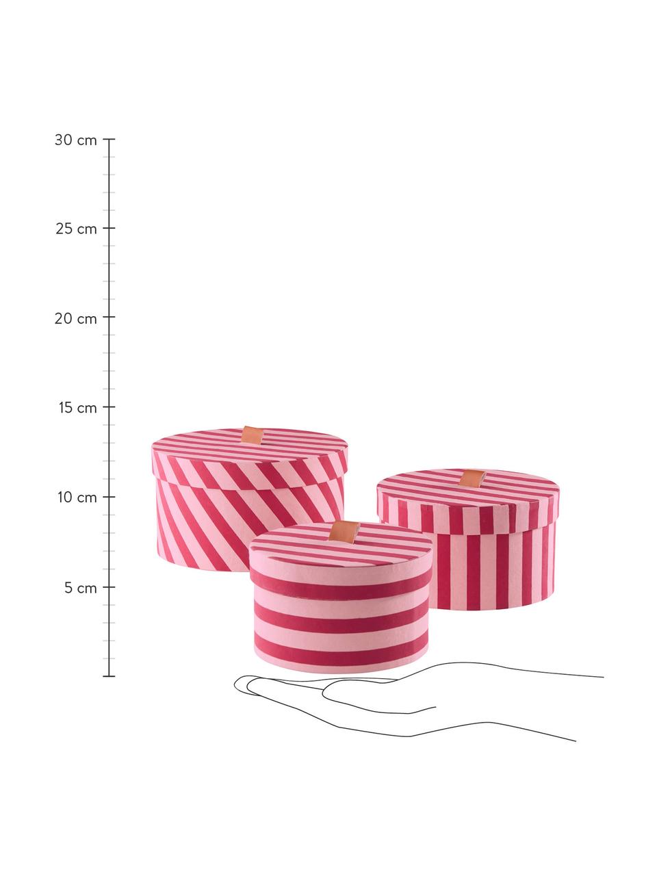 Aufbewahrungsboxen-Set Dizzy, 3-tlg., Pappe, Pink, Sondergrößen