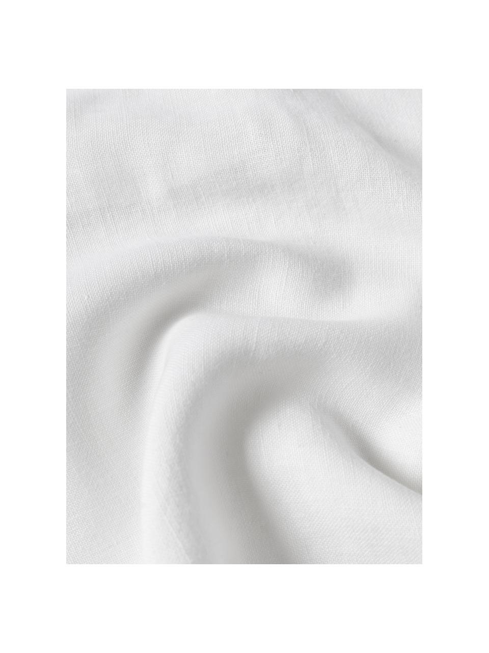 Copricuscino in lino Lanya, 100% lino, Bianco, Larg. 40 x Lung. 40 cm