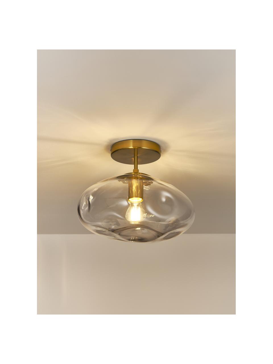 Lampa sufitowa ze szkła Amora, Transparentny, złoty, Ø 35 x W 28 cm