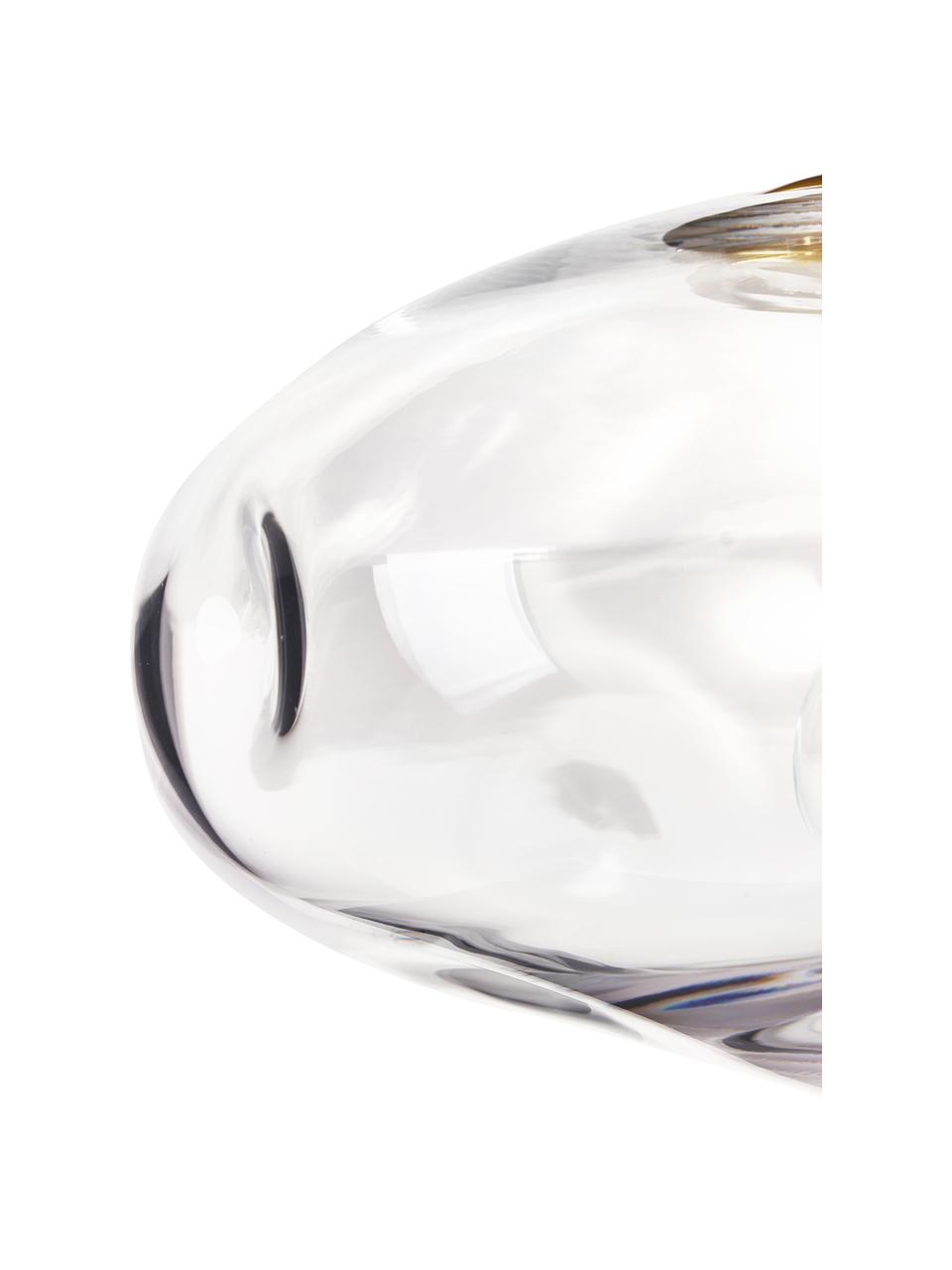 Plafonnier verre Amora, Transparent, laiton, Ø 35 x haut. 28 cm