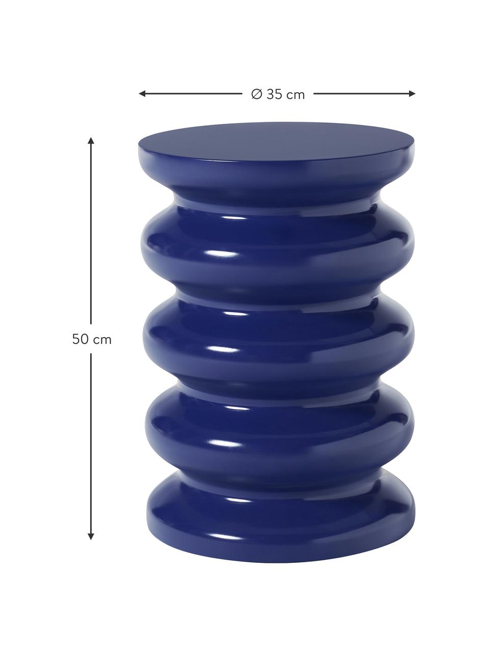 Ronde bijzettafel Illy, Vezelplaat met gemiddelde dichtheid (MDF), gelakt, Donkerblauw, Ø 35 x H 50 cm
