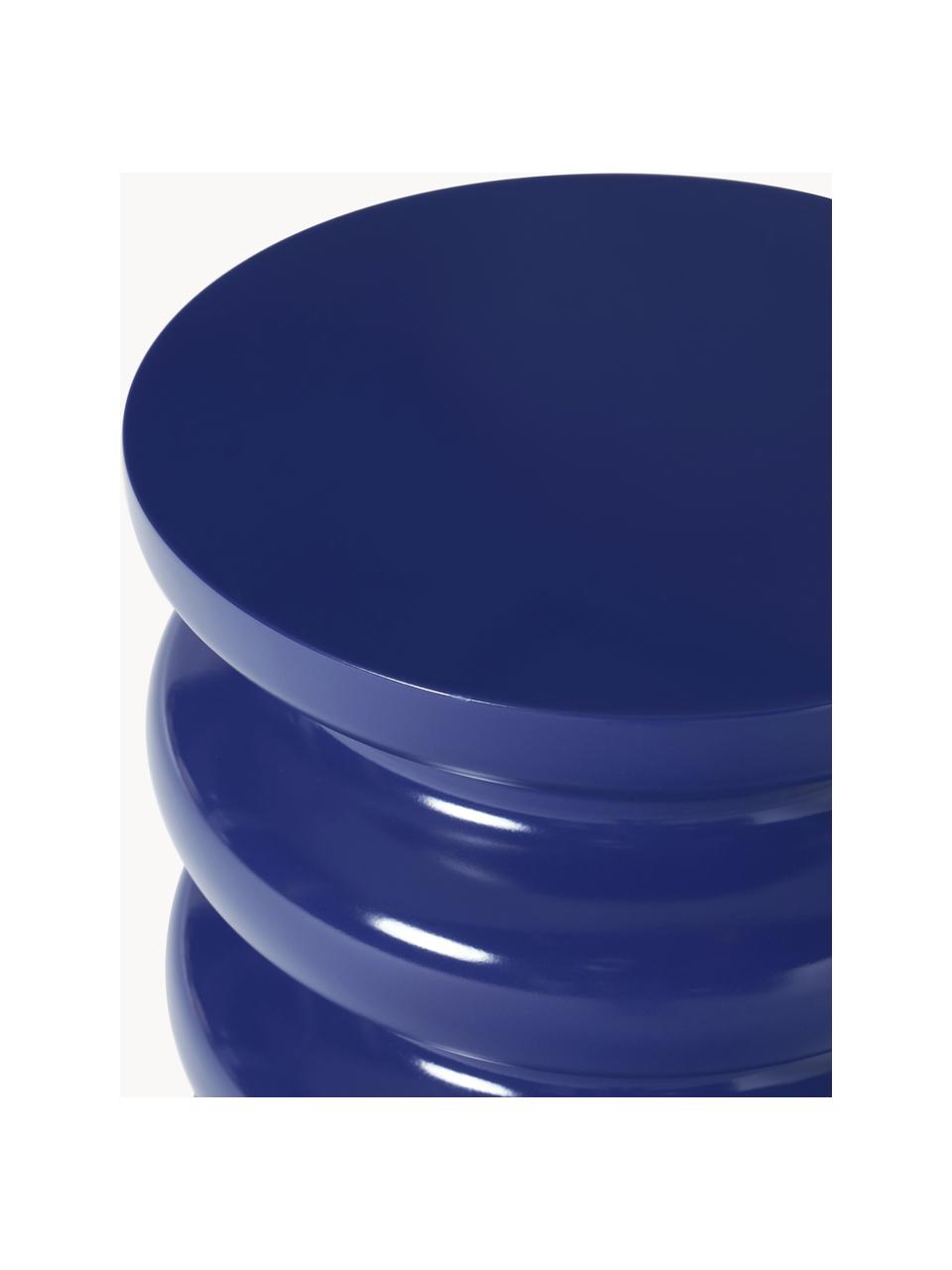 Mesa auxiliar redonda Illy, Tablero de fibras de densidad media (MDF) pintado, Azul oscuro, Ø 35 x Al 50 cm