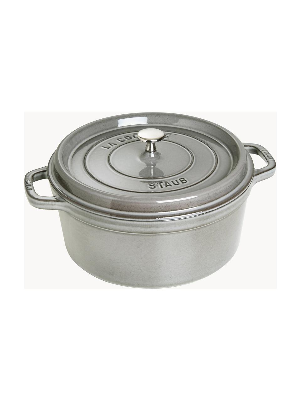 Casseruola rotonda in ghisa La Cocotte, Ghisa smaltata, Grigio lucido, Ø 24 x Alt. 15 cm, 3,8 l