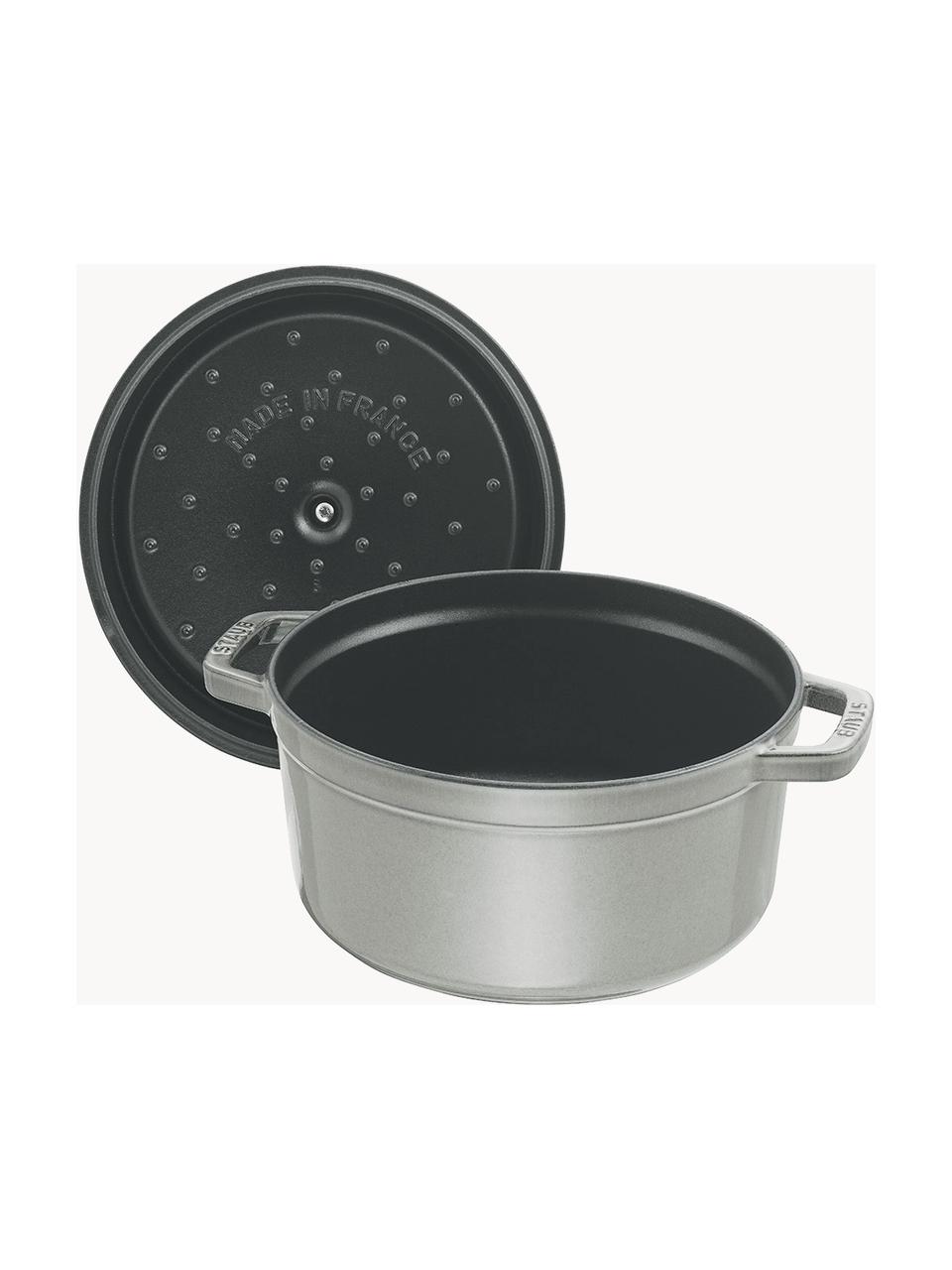 Casseruola rotonda in ghisa La Cocotte, Ghisa smaltata, Grigio lucido, Ø 24 x Alt. 15 cm, 3,8 l