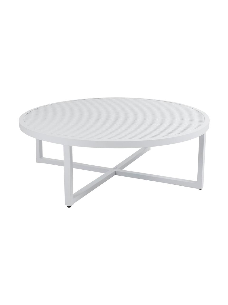 Tavolino da giardino in alluminio bianco Vevi, Alluminio verniciato a polvere, Bianco, Ø 100 x Alt. 40 cm