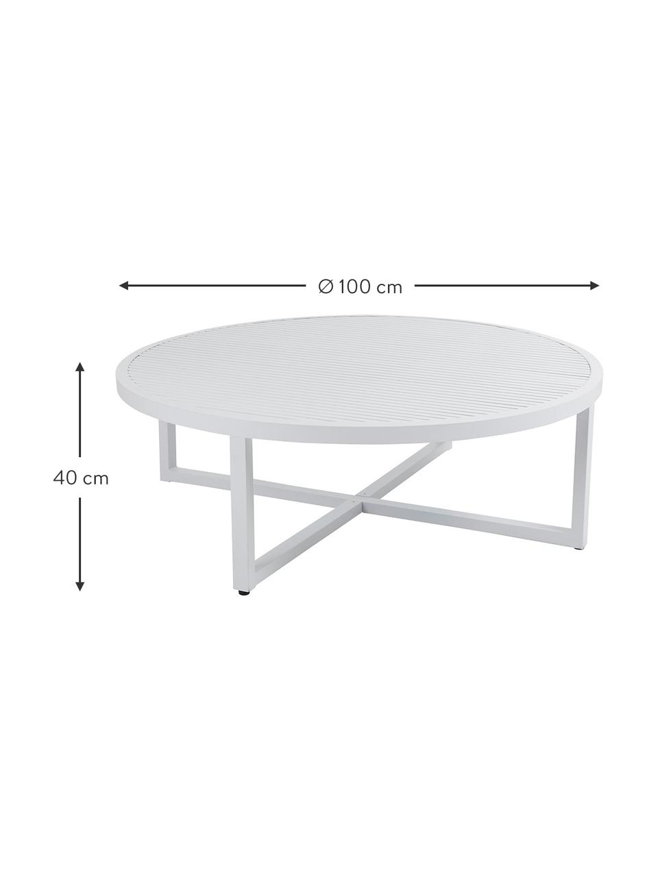 Mesa de centro para exterior Vevi, Aluminio con pintura en polvo, Blanco, Ø 100 x Al 40 cm