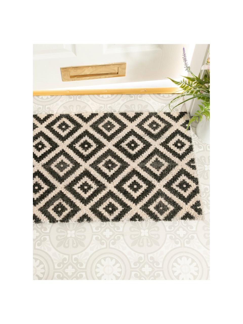 Zerbino Diamond, Retro: plastica (PVC), Nero, beige, Larg. 45 x Lung. 75 cm