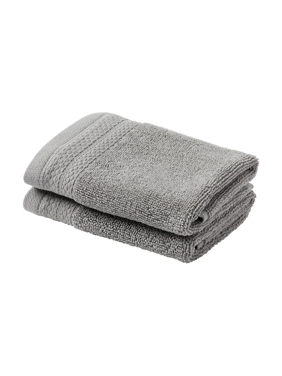 Handtuch Premium aus Bio-Baumwolle in verschiedenen Grössen, 100 % Bio-Baumwolle, GOTS-zertifiziert (von GCL International, GCL-300517)
 Schwere Qualität, 600 g/m², Dunkelgrau, XS Gästehandtuch, B 30 x L 30 cm, 2 Stück