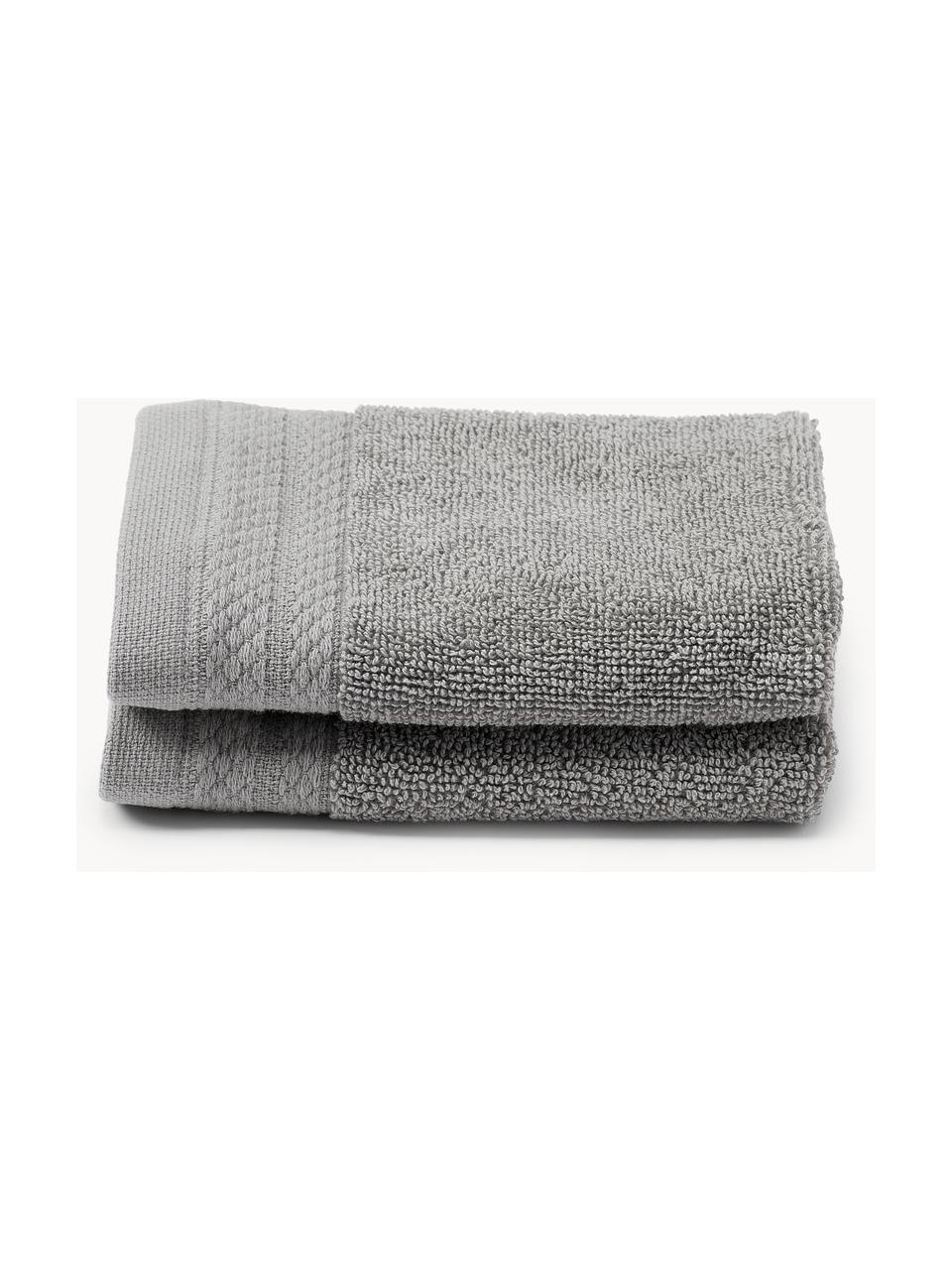 Serviette de toilette en coton bio Premium, tailles variées, Gris foncé, larg. 50 x long. 100 cm, 2 pièces