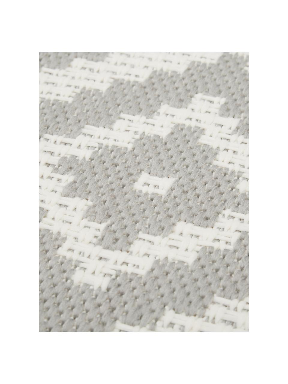 Alfombra de interior/exterior Miami, 70% polipropileno, 30% poliéster, Gris, blanco, An 80 x L 150 cm (Tamaño XS)