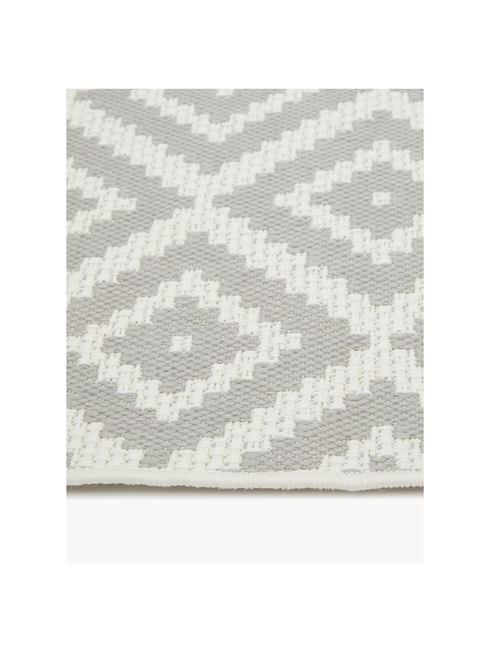 Tapis d'extérieur Miami, 70 % polypropylène, 30 % polyester, Gris, blanc, larg. 80 x long. 150 cm (taille XS)