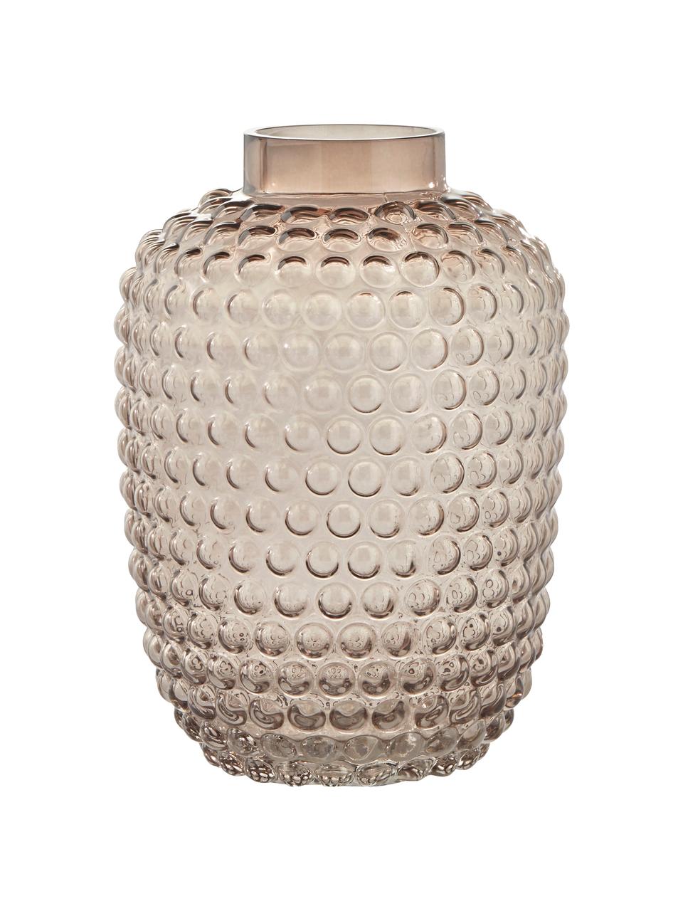Vase en verre soufflé bouche Dorinia, Verre, Brun, transparent, Ø 18 x haut. 25 cm