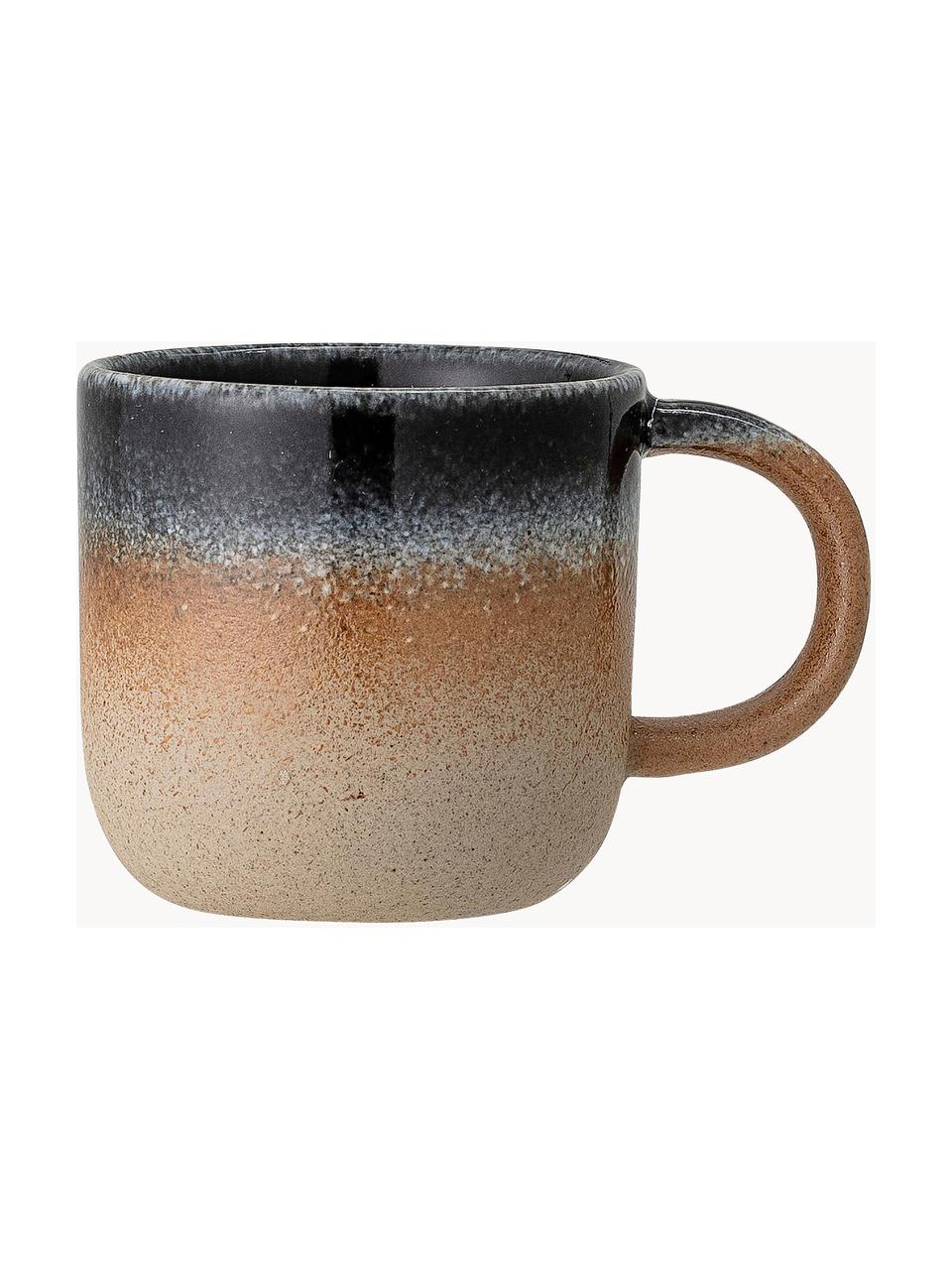 Handgemachte Tasse Aura mit Farbverlauf, Porzellan, Beige- und Blautöne, Ø 8 x H 8 cm, 200 ml