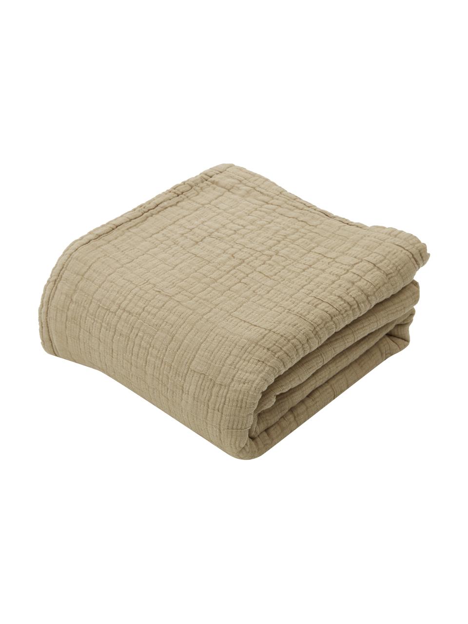 Bedsprei Liv van zachte katoenen mousseline, 100% katoen, Lichtbruin, beige, B 180 cm x L 260 cm (voor bedden tot 140 cm x 200)