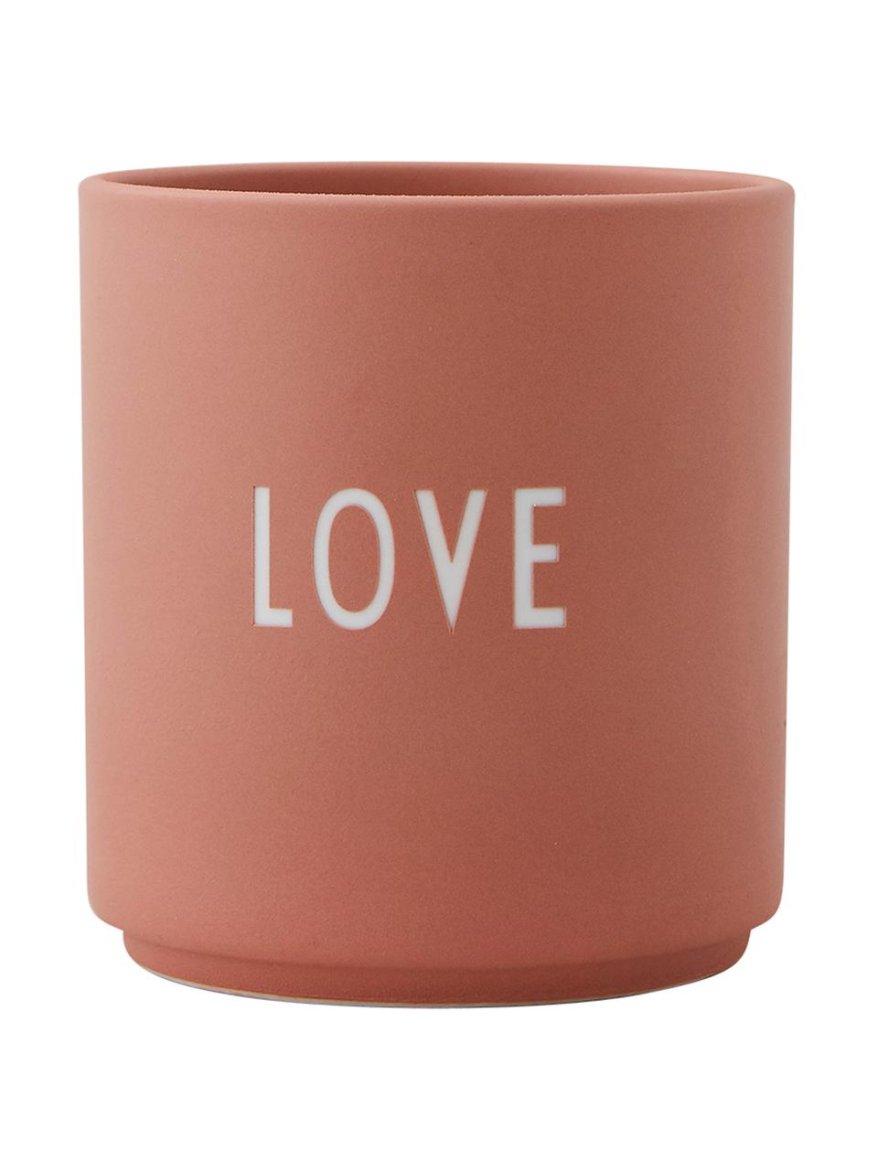 Taza con frase de diseño Favourite LOVE, Porcelana fina de hueso (porcelana)
Fine Bone China es una pasta de porcelana fosfática que se caracteriza por su brillo radiante y translúcido., Terracota (Love), Ø 8 x Al 9 cm, 250 ml