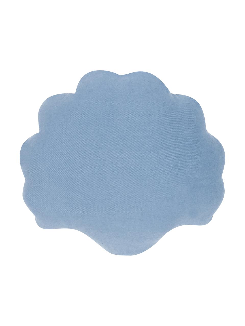 Coussin coquillage velours Shell, Bleu ciel, larg. 32 x long. 27 cm