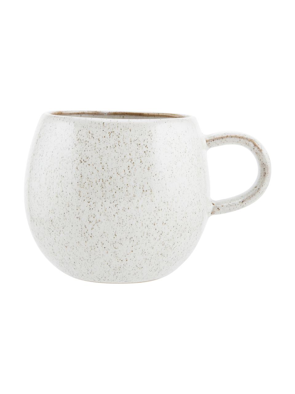 Tasses à thé artisanales Addison, 3 élém., Grès cérame, Gris, beige, blanc, Ø 11 x haut. 10 cm, 500 ml