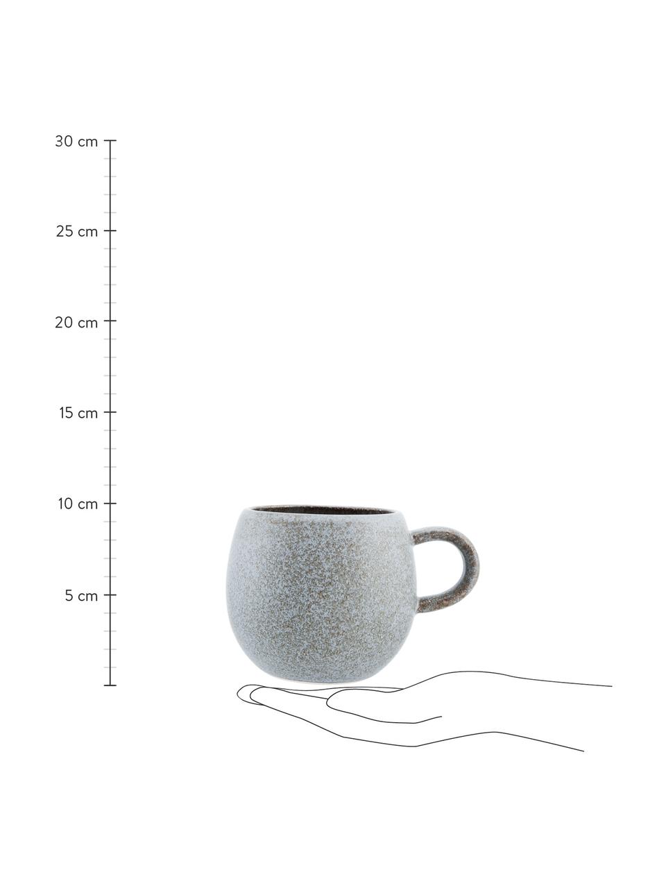 Set 3 tazze da tè fatte a mano Addison, Gres, Grigio, Beige, bianco, Ø 11 x Alt. 10 cm, 500 ml