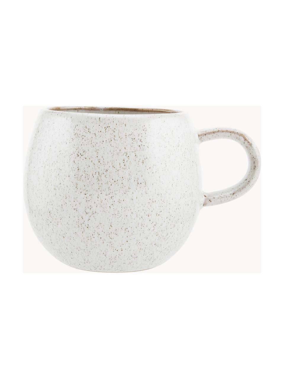 Tasses à thé artisanales Addison, 3 élém., Grès cérame, Gris, nougat, blanc cassé, chiné, Ø 11 x haut. 10 cm, 500 ml