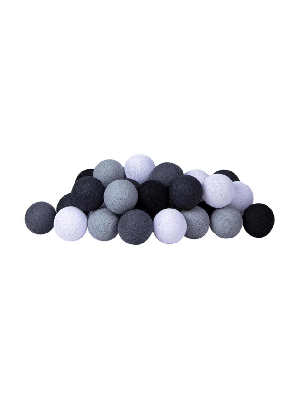 LED-Lichterkette Colorain, Lampions: Polyester, Schwarz, Grautöne, Weiss, L 264 cm