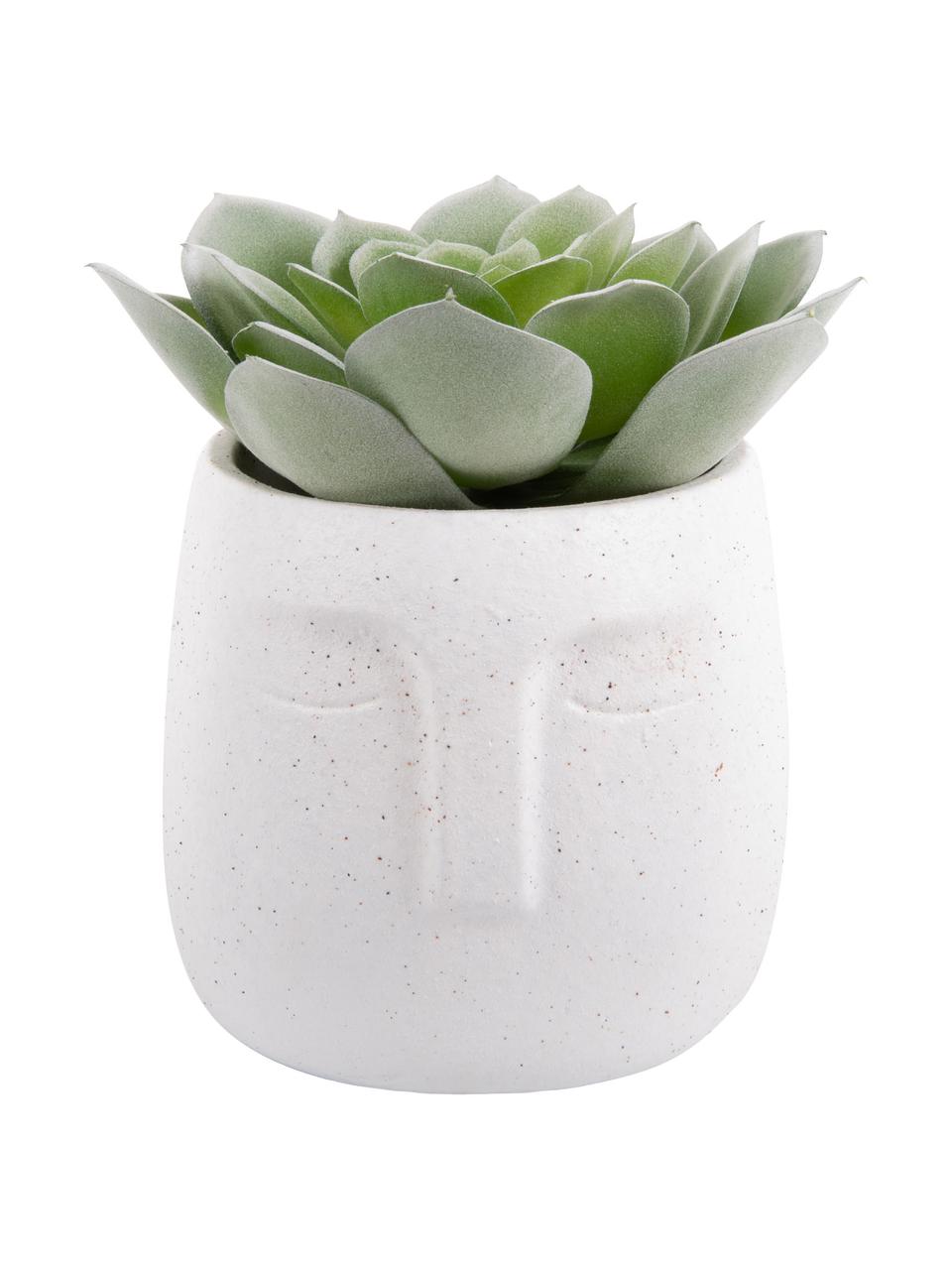 Petit cache-pot béton blanc Face, Béton, Blanc, Ø 12,5 x haut. 14 cm