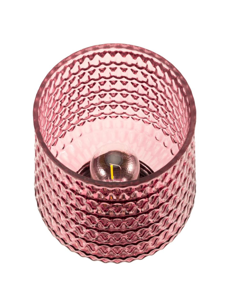 Malá přenosná stolní LED lampa s funkcí časovače Pretty Glamour, Sklo,kov, Růžová, zlatá, Ø 16 cm, V 21 cm