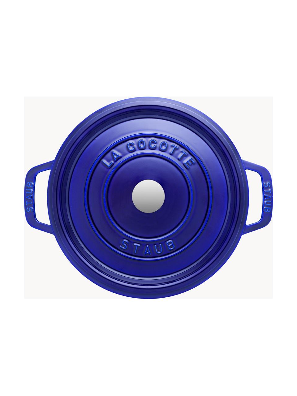 Cocotte ronde en fonte La Cocotte, Fonte, émaillée, Bleu roi, argenté, Ø 24 x haut. 15 cm, 3,8 L