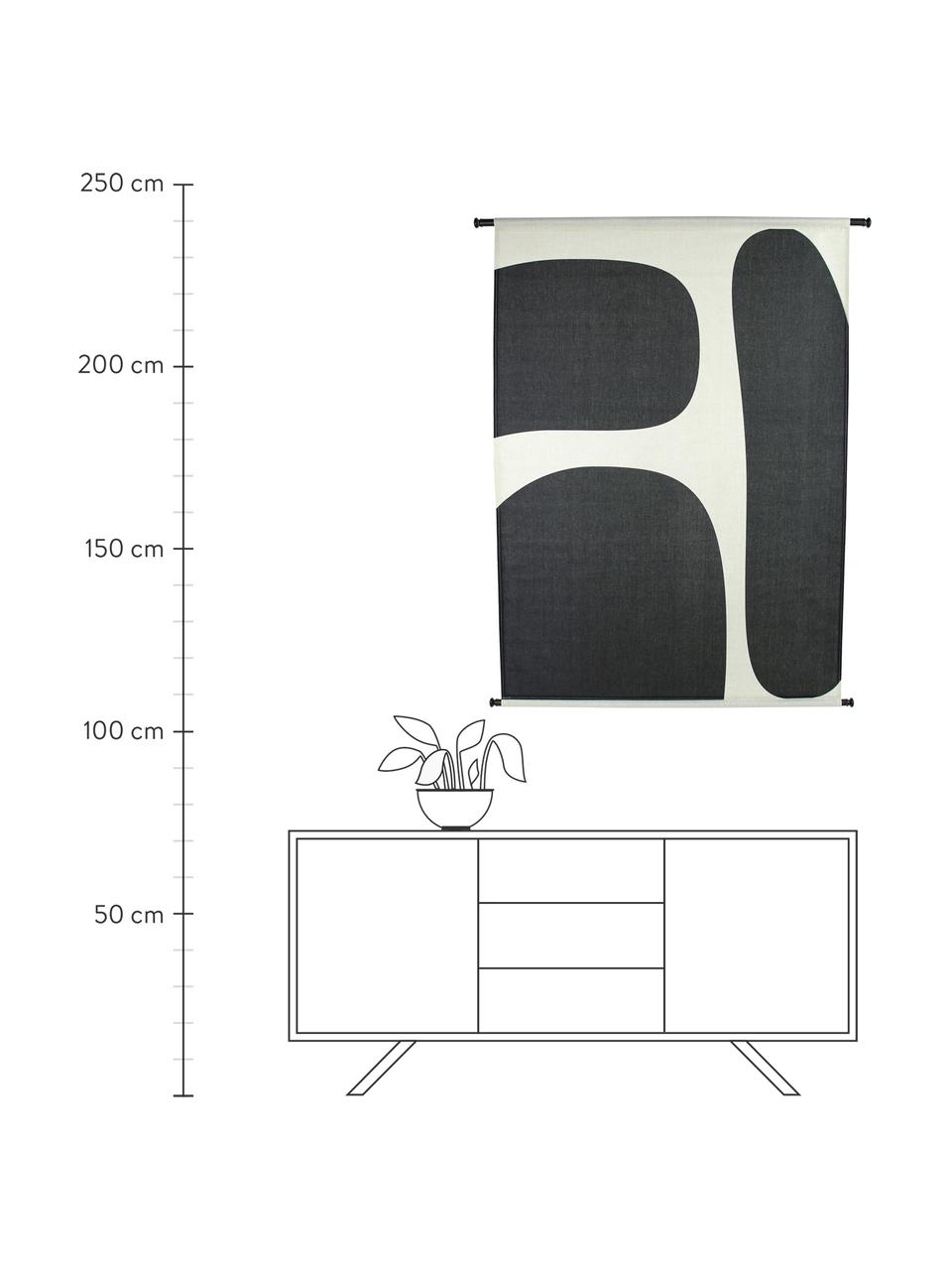 Decoración de pared Organic, Lona, plástico, Negro, blanco, An 105 x Al 136 cm