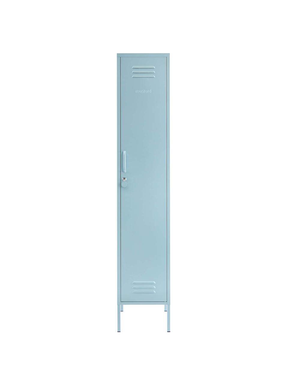 Petite armoire Skinny, Acier, revêtement par poudre, Bleu ciel, larg. 35 x haut. 183 cm
