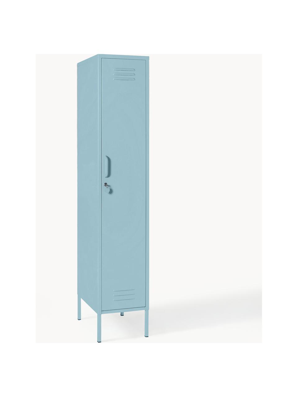 Armadietto piccolo The Skinny, Acciaio verniciato a polvere, Azzurro, Larg. 35 x Alt. 183 cm