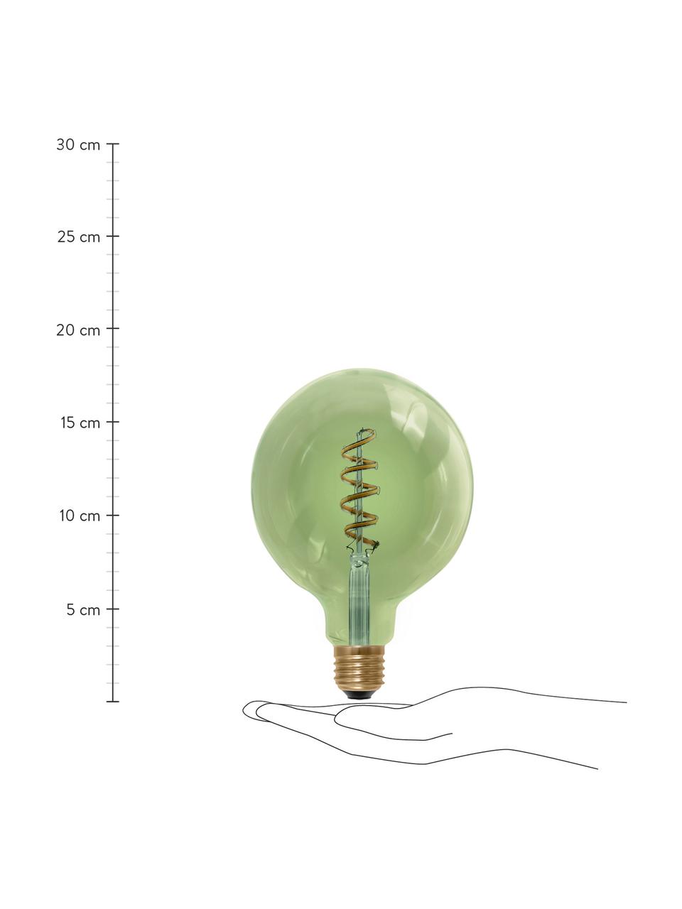 Lampadina E27 XL, 8W, bianco caldo, 1 pz, Paralume: vetro, Base lampadina: alluminio, Verde, Ø 13 x Alt. 18 cm