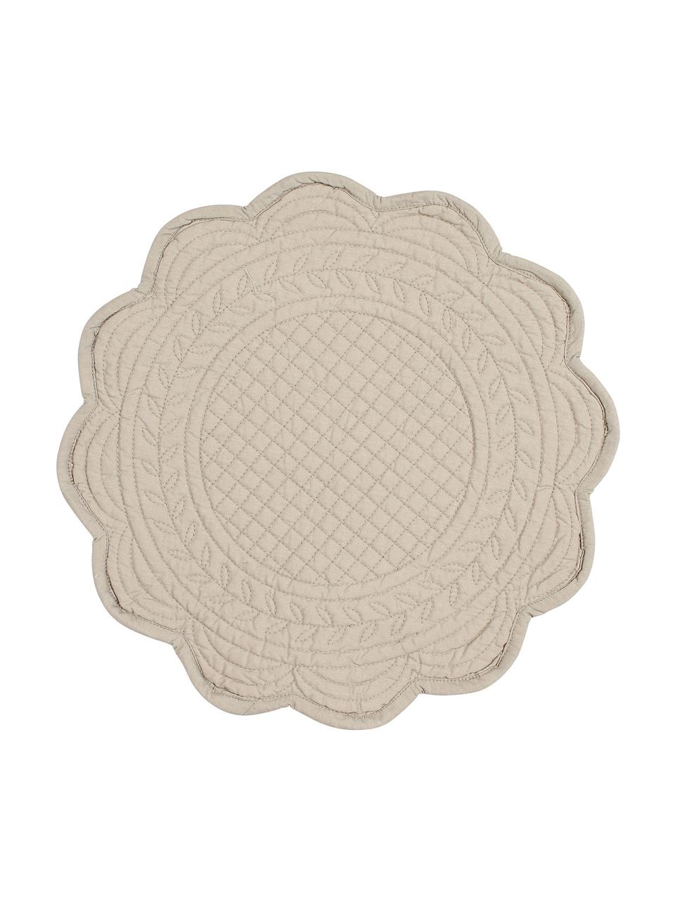 Okrągła podkładka z bawełny Boutis, 2 szt., 100% bawełna, Beżowy, Ø 43 cm
