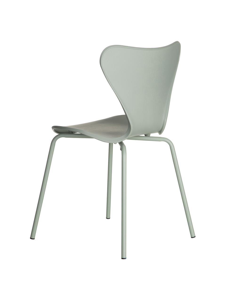 Kunststoffen stoelen Pippi, 2 stuks, Polypropyleen, metaal, Mintgroen, B 47 x D 50 cm