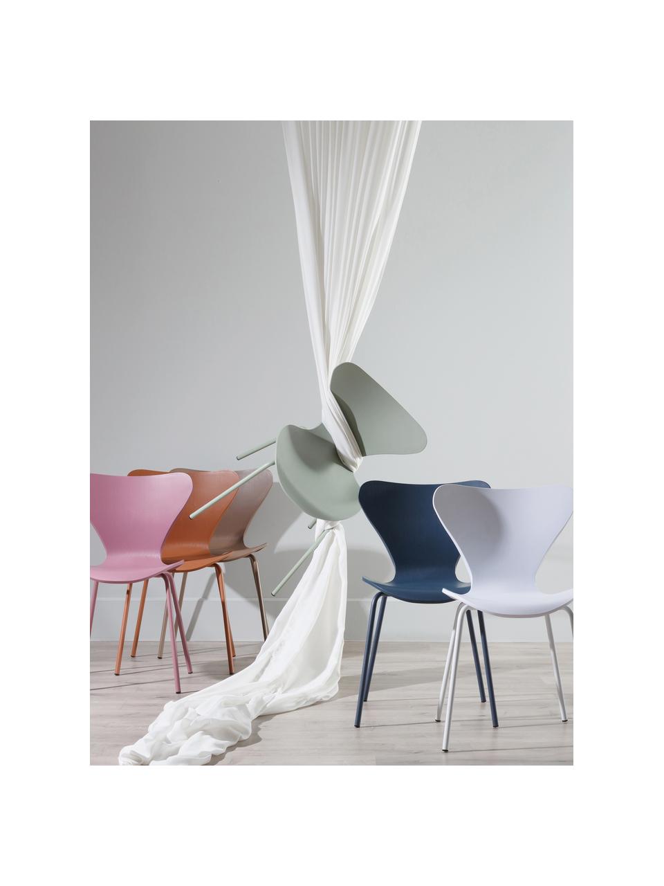 Kunststoffen stoelen Pippi, 2 stuks, Polypropyleen, metaal, Mintgroen, B 47 x D 50 cm