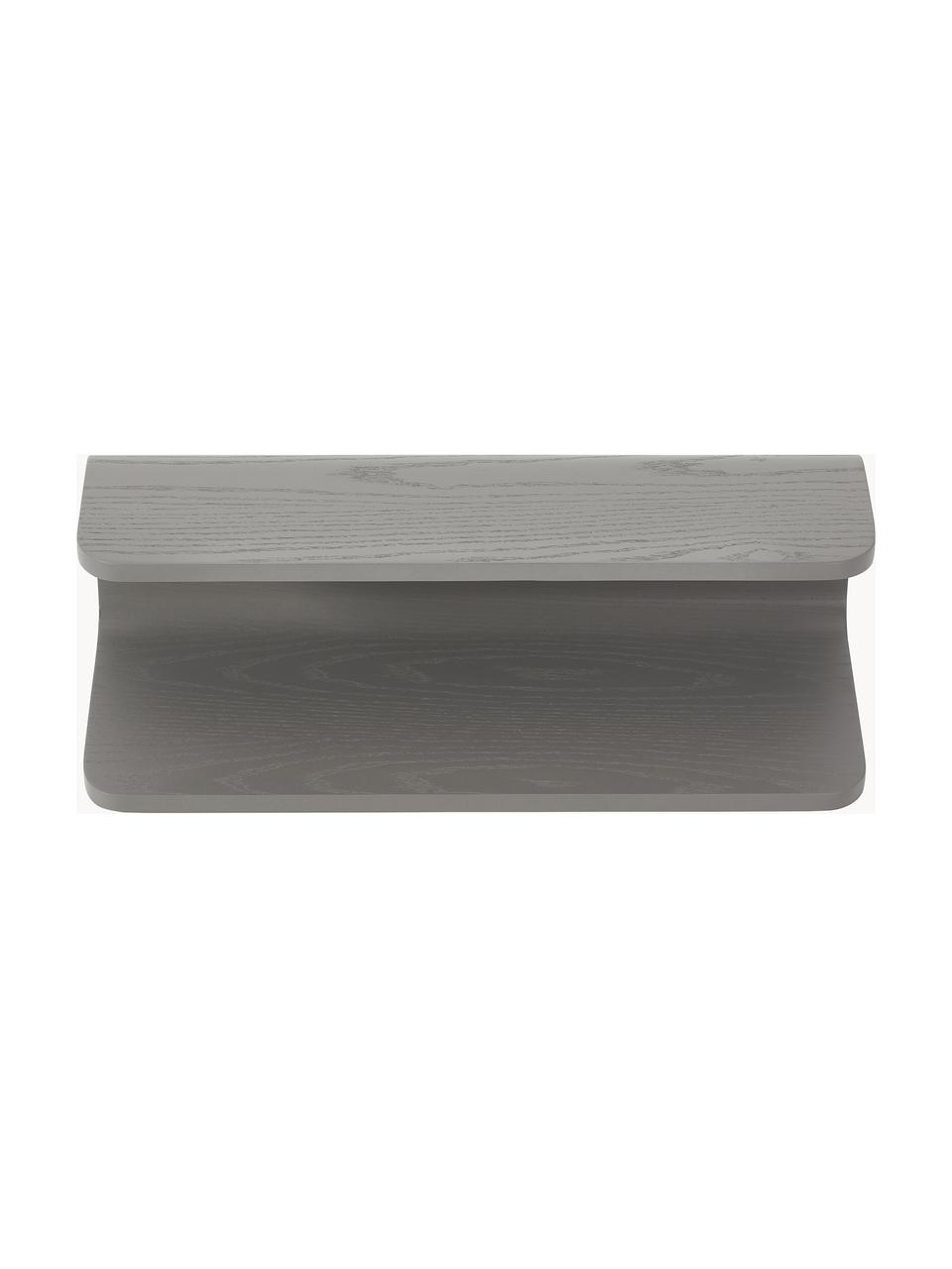 Estante de pared de madera Nuria, Madera de eucalipto contrachapada con chapa de madera de fresno con certificiado FSC, Gris, An 51 x Al 17 cm